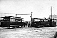 Pferdetramway und Dampftramway im "Mixtebetrieb" am heutigen Liechtenwerderplatz um 1890
