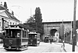 Hetzendorferstraße mit "Mauseloch", heutige Station der Schnellbahn mit Zügen der Type D, Strecke Linie 62, um 1905