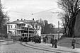 Hütteldorf Endstelle der Linie 49 mit der damaligen Type E Doppelstockwagen Baujahr 1913, Foto um 1913